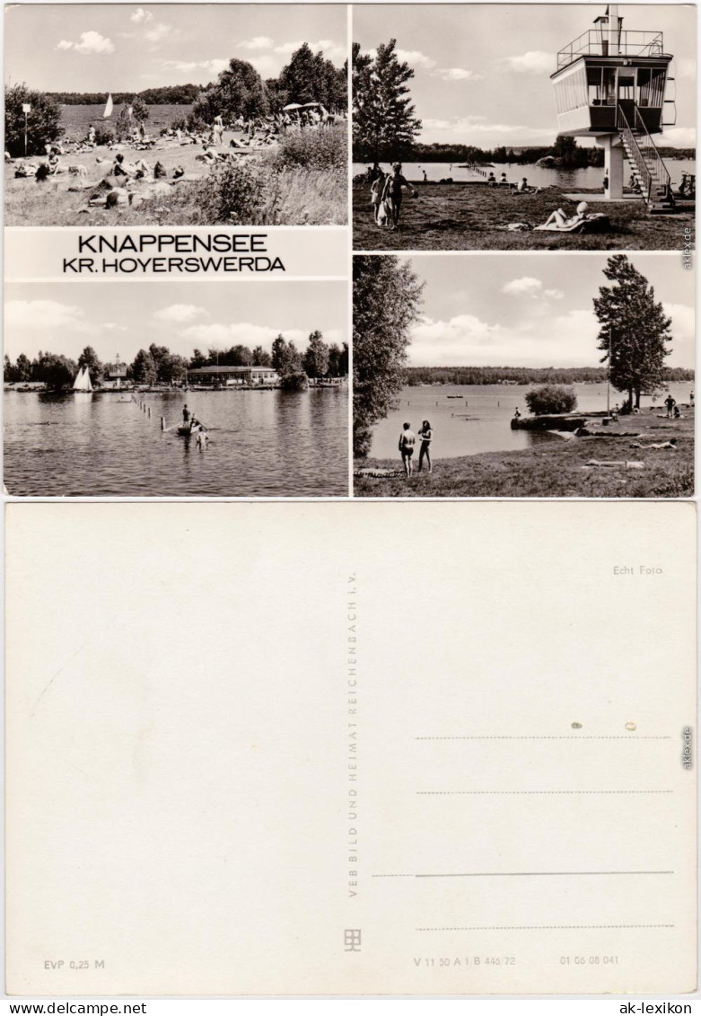 Groß Särchen Lohsa Łaz Knappensee, Aufsichtsturm, Badegäste B Hoyerswerda 1972 - Lohsa