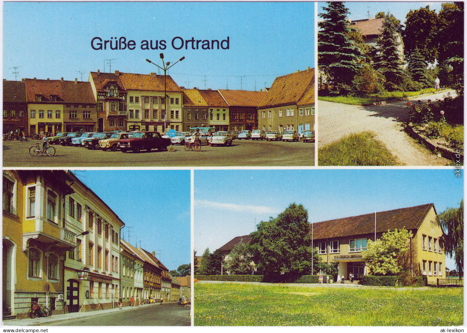 Ortrand 4 Bild: Markt, Elsterwerdaer Straße, Oberschule 1988  - Ortrand