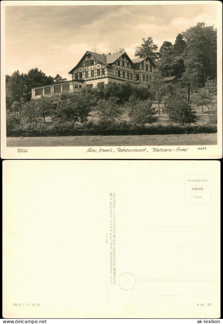 Schöna-Reinhardtsdorf-Schöna Hotel Wolfsberg 1955 Walter Hahn:13265 - Schöna