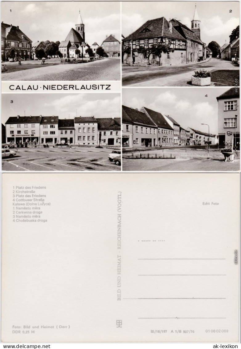 Calau Kalawa 4 Bild: Marktplatz, Kirchstraße, Cottbuser Straße 1976  - Calau