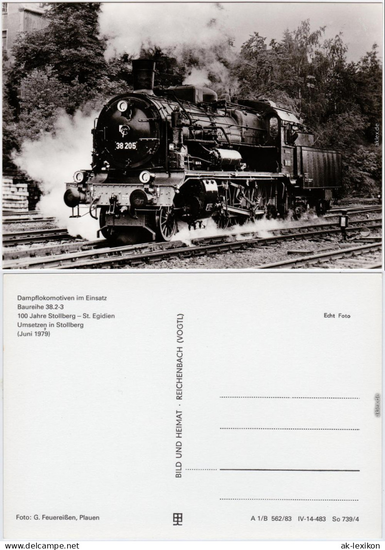 Stollberg (Erzgebirge) Dampflokomotiven Im Einsatz Baureihe 38.2-3,  1979 1983  - Stollberg (Erzgeb.)