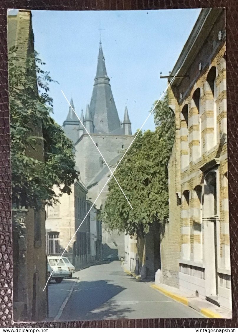 SOIGNIES La Collégiale Saint-Vinçent Vue De La Rue Ferrer CP écrite En 1978 - Soignies