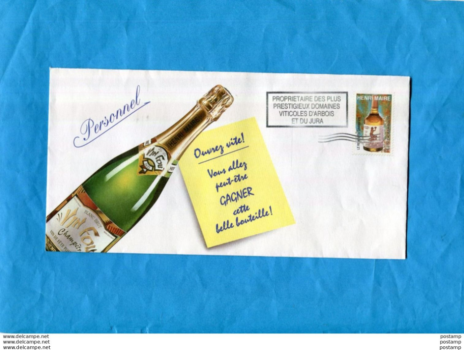 Enveloppe Publicité*--PSEUDO ENTIER POSTAL"" Vins Henri MAIRE"" 1995 - Enteros Privados