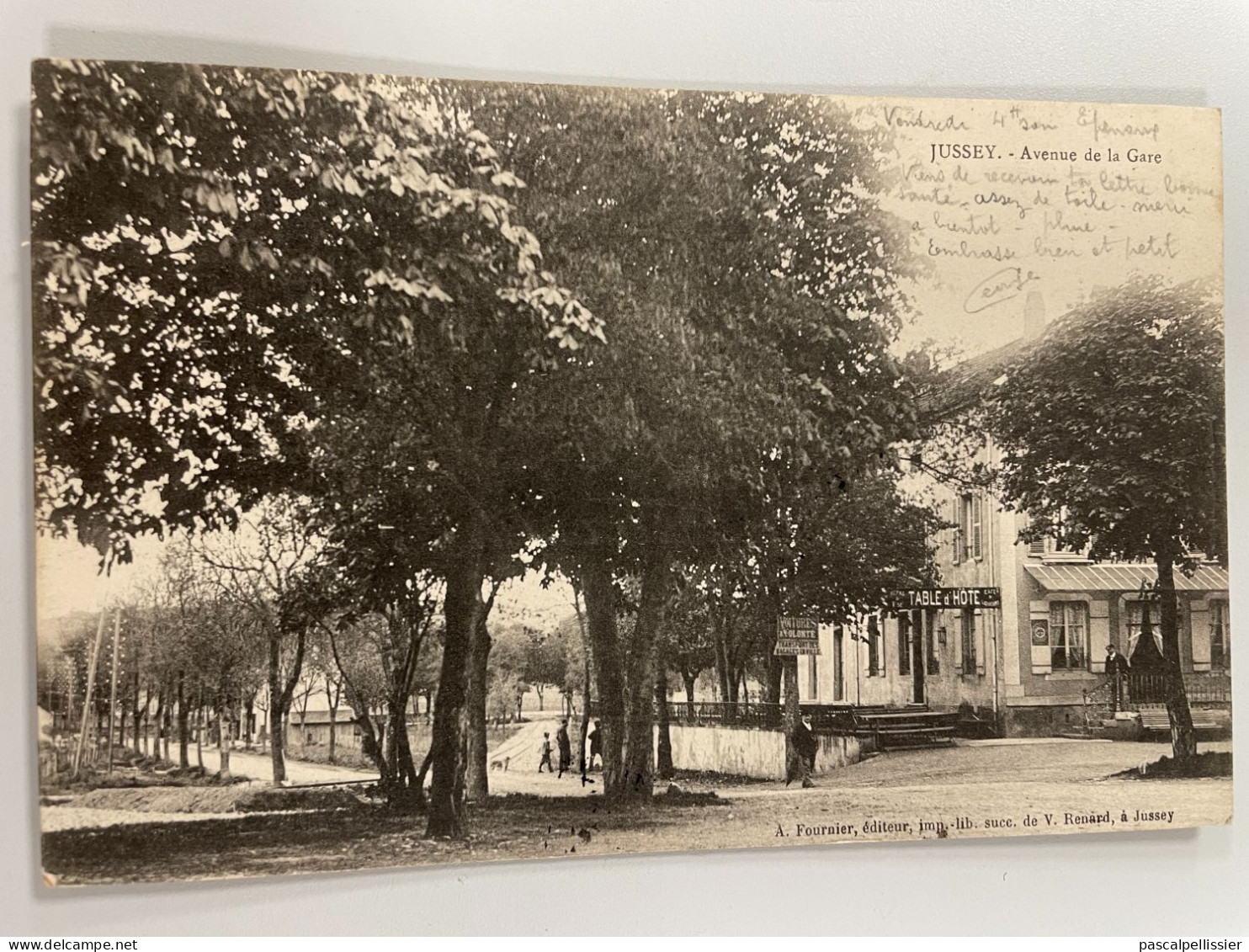 CPA - 70 - JUSSEY - Avenue De La Gare - Animée - Table D' Hôte - Jussey