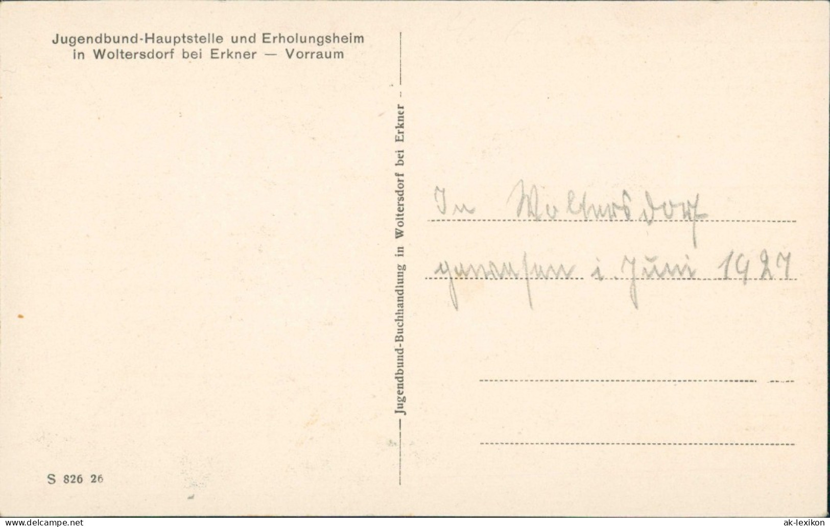 Ansichtskarte Woltersdorf Erholungsheim - Innen 1922 - Woltersdorf
