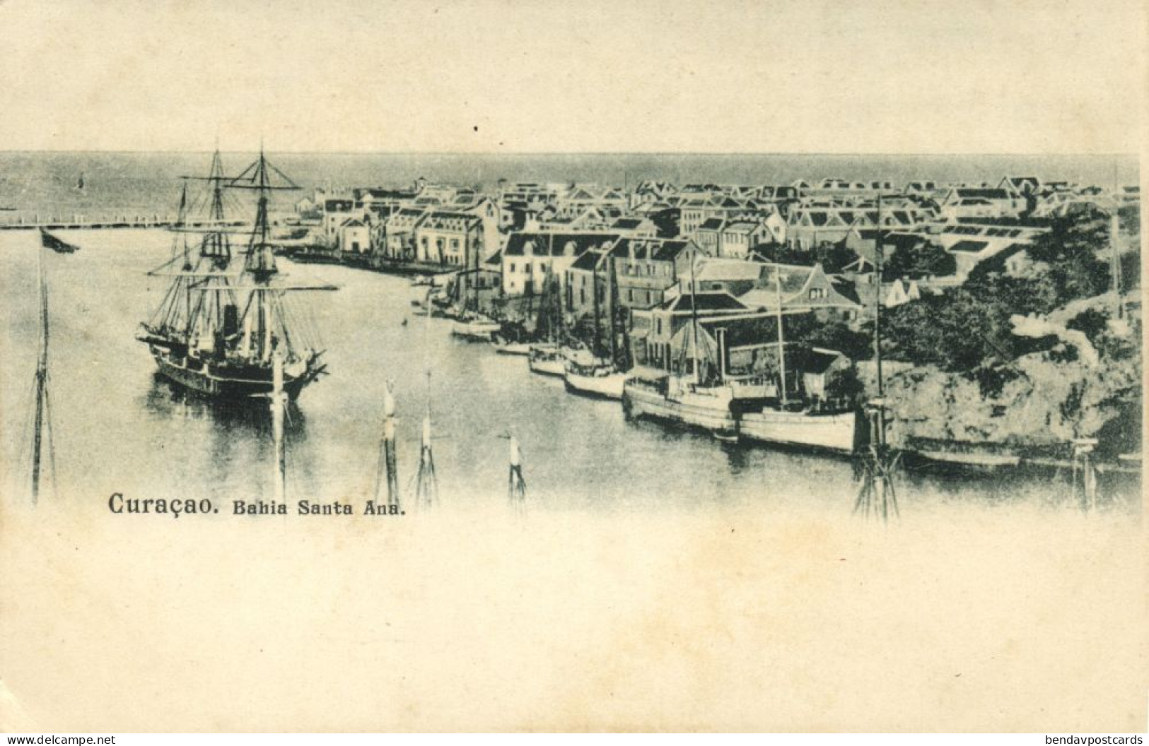 Curacao, N.A., WILLEMSTAD, Bahia Santa Ana (1900s) Postcard - Curaçao