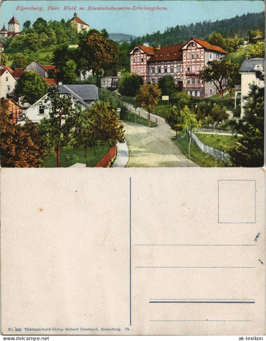 Ansichtskarte Elgersburg Straßenpartie Mit Eisenbahn-Erholungsheim 1915 - Elgersburg
