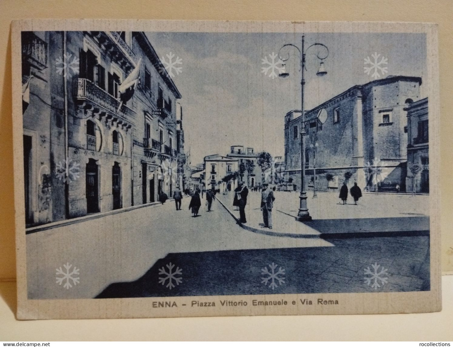 Italy Postcard Italia ENNA Piazza Vittorio Emanuele E Via Roma 1941. FG - Enna
