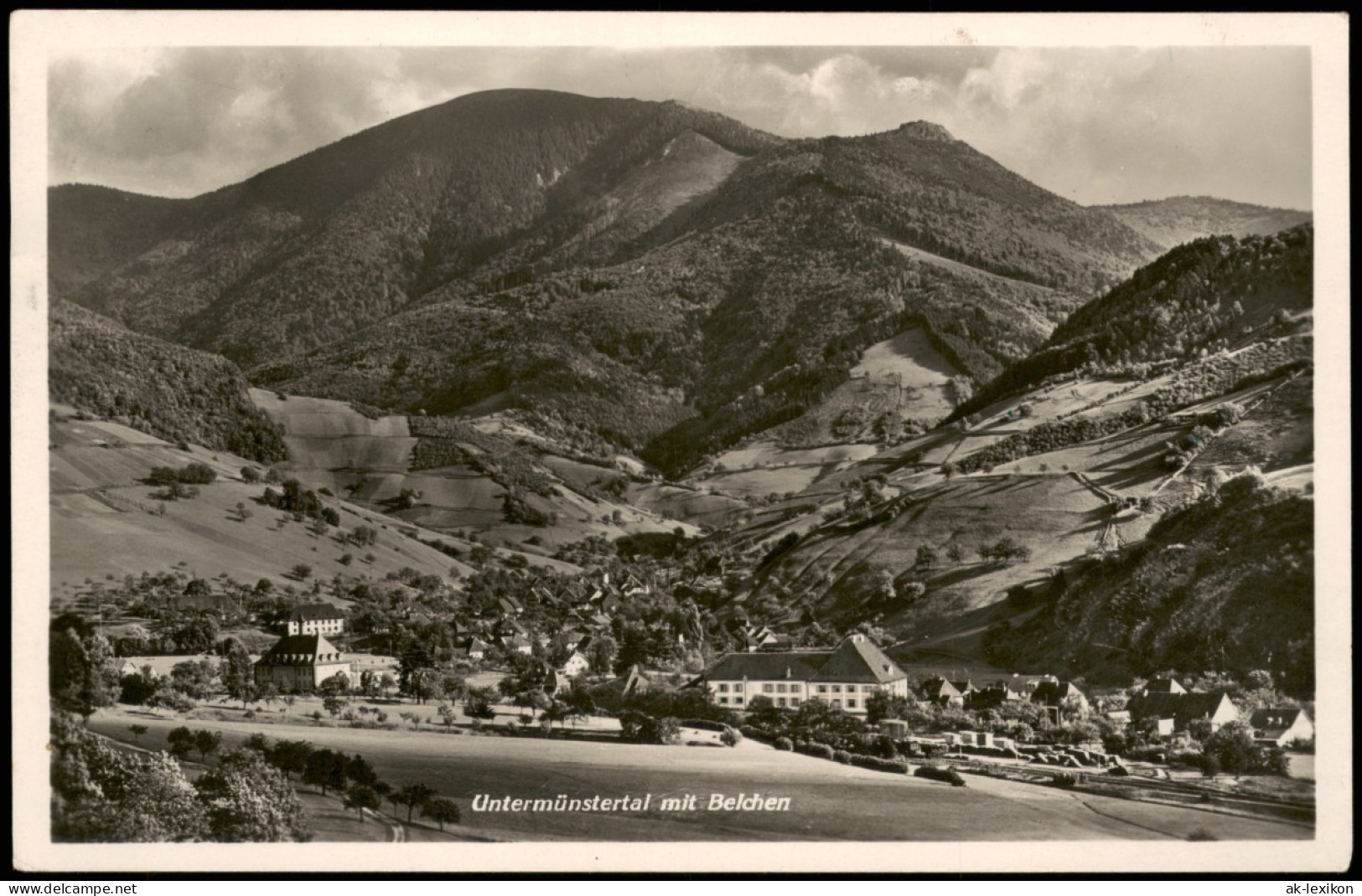 Münstertal/Schwarzwald Ortspanorama Mit Untermünstertal Mit Belchen 1937 - Muenstertal
