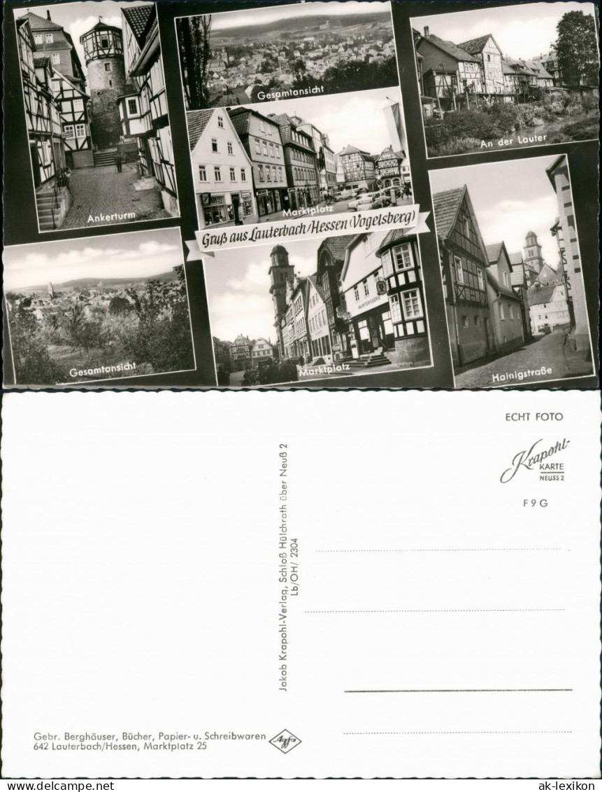 Ansichtskarte Lauterbach (Hessen) Ankerturm, Markt, Hainigstraße 1962 - Lauterbach