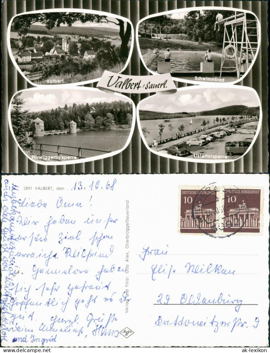 Ansichtskarte Valbert-Meinerzhagen Schwimmbad, Totale, Talsperre 1966 - Meinerzhagen