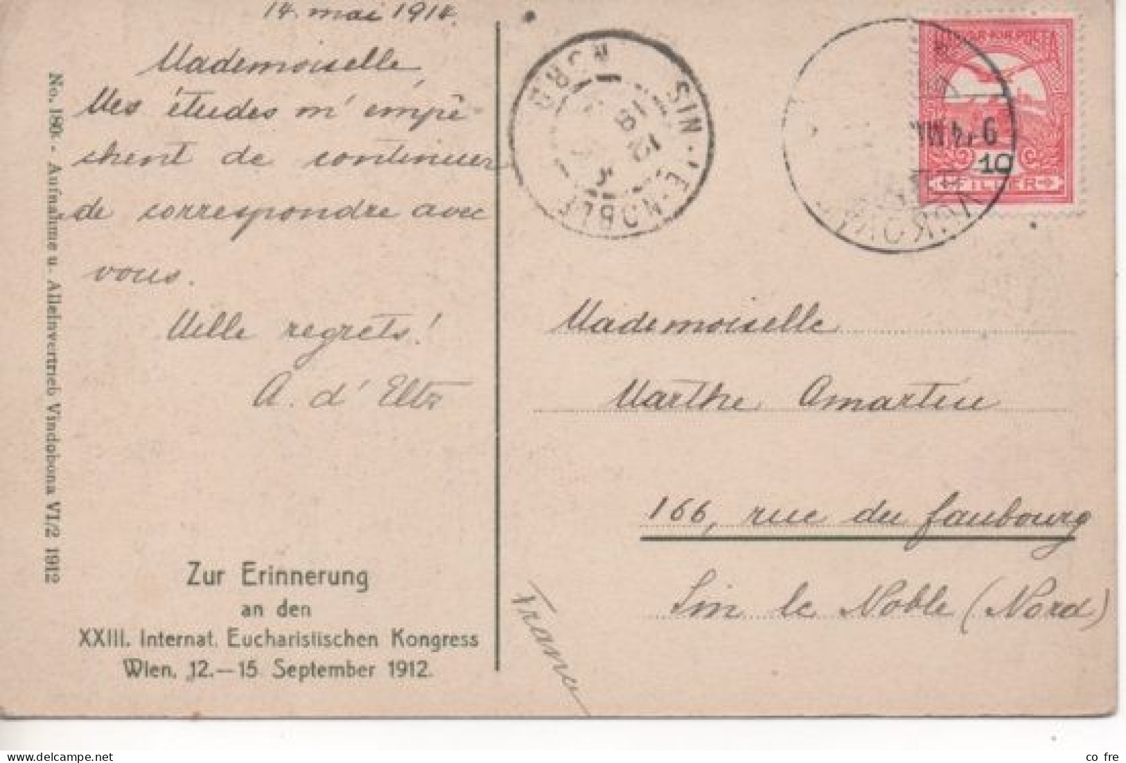 CPA Vienne, église Du Golgotha, Affranchie De Hongrie: 14 Mai 1914 - Églises