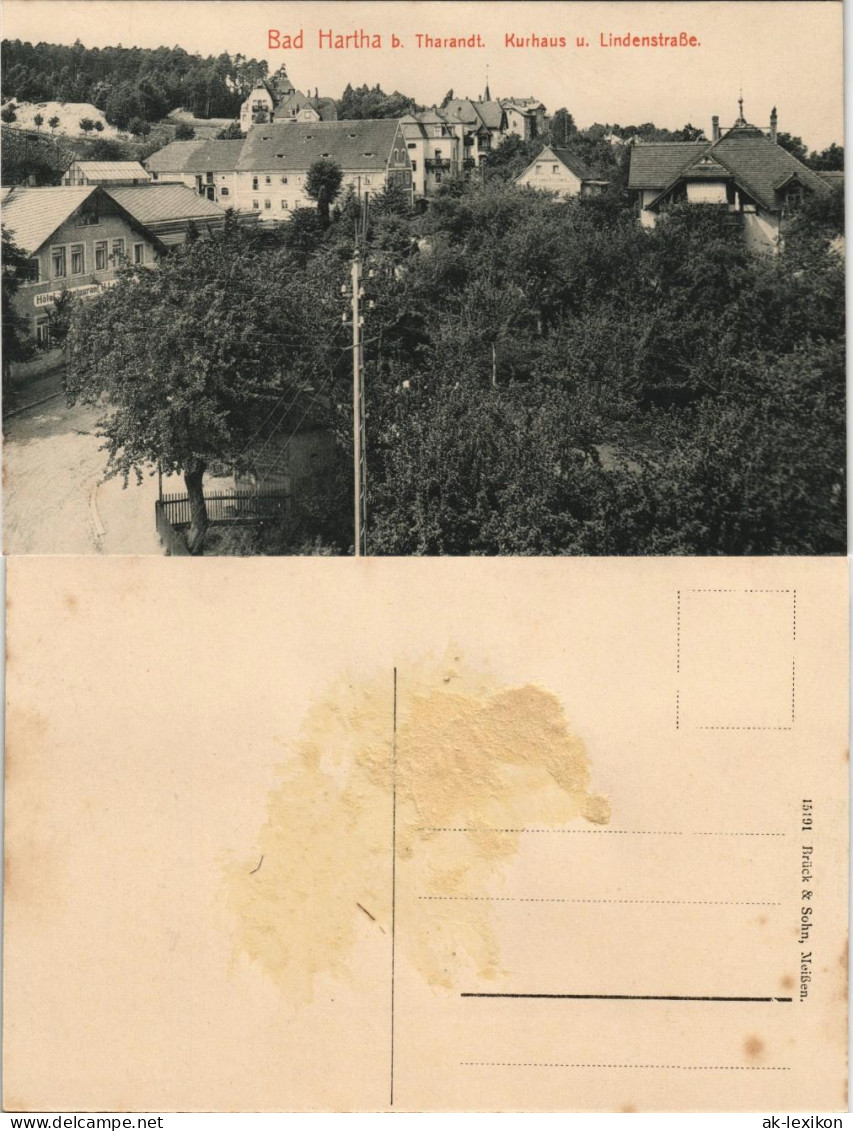 Ansichtskarte Hartha Kurhaus Und Lindenstraße 1913 - Hartha