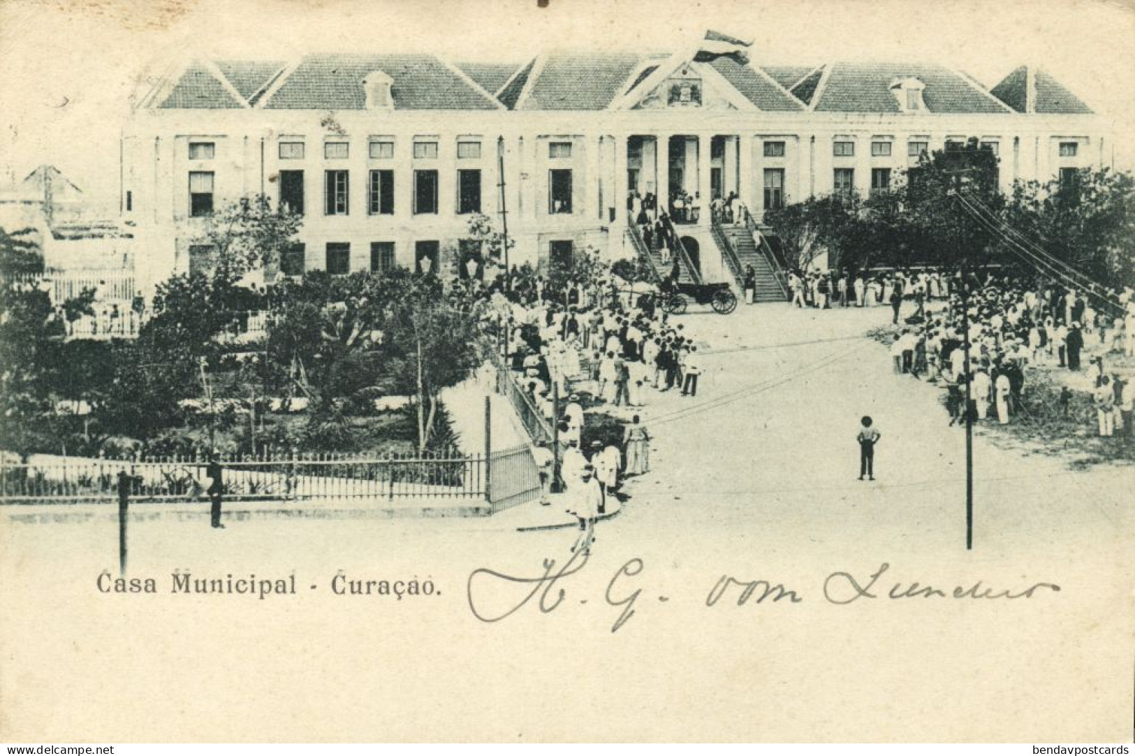 Curacao, N.A., WILLEMSTAD, Casa Municipal (1900s) Postcard (2) - Curaçao