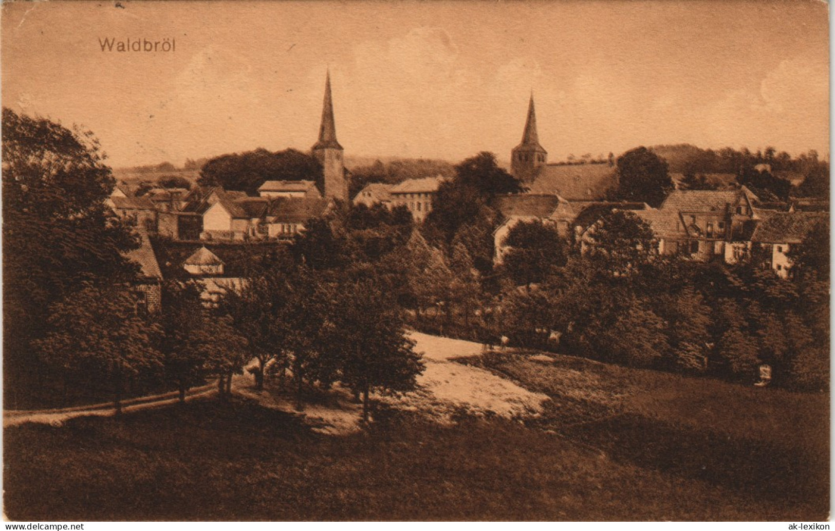 Ansichtskarte Waldbröl Stadtpartie - Gel. Feldpost 1914 - Waldbroel