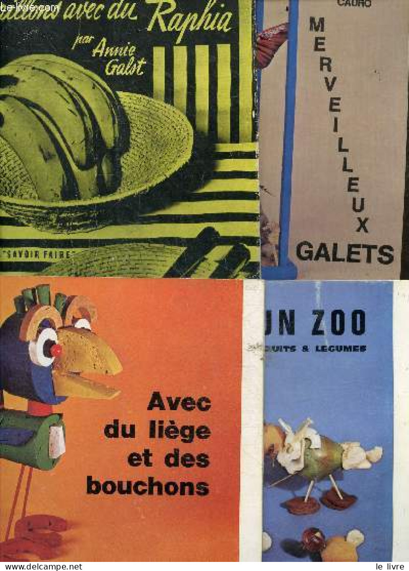 Lot De 4 Ouvrages : Avec Du Liege Et Des Bouchons N°46 + Un Zoo, Fruits & Legumes N°1 + Merveilleux Galets, Collection S - Décoration Intérieure