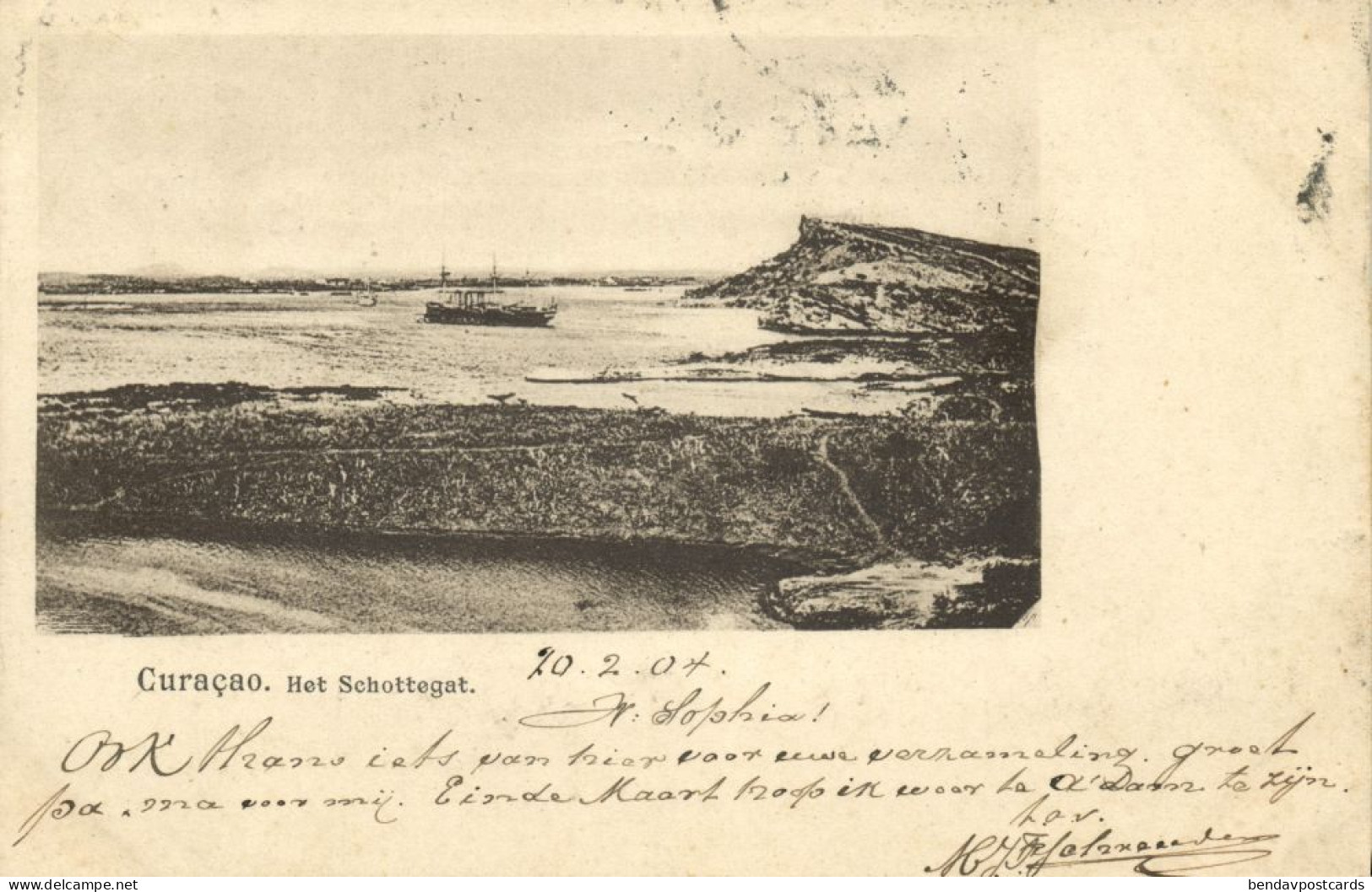 Curacao, N.A., WILLEMSTAD, Het Schottegat (1904) Postcard - Curaçao