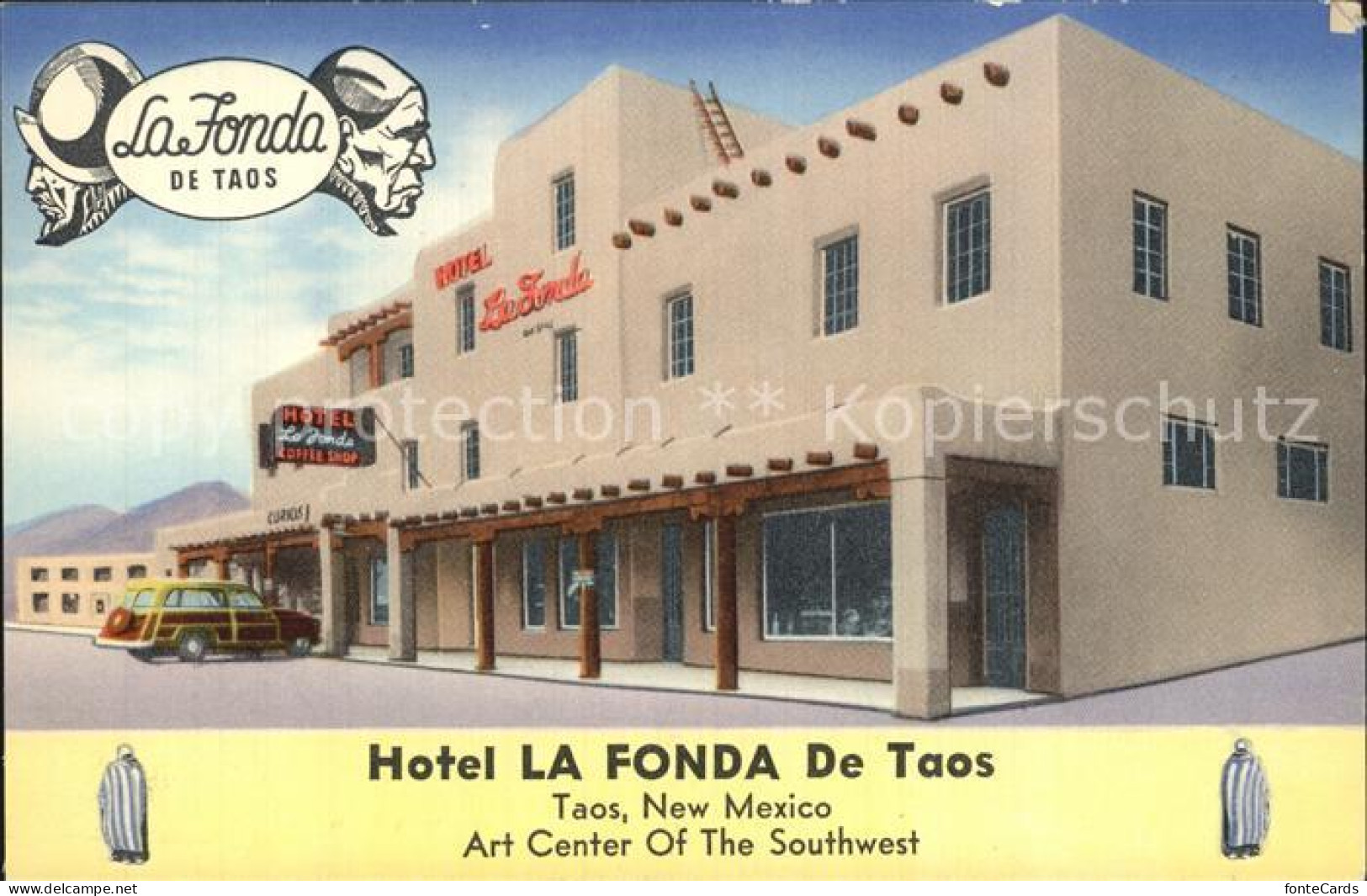 72493392 Taos Hotel La Fonda Indian Spanish Architecture Illustration - Autres & Non Classés