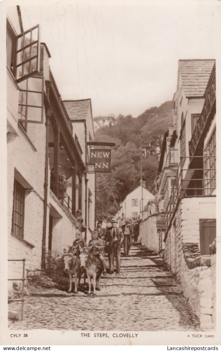 Postcard The Steps Clovelly Devon RP By Tuck  My Ref B14857 - Clovelly