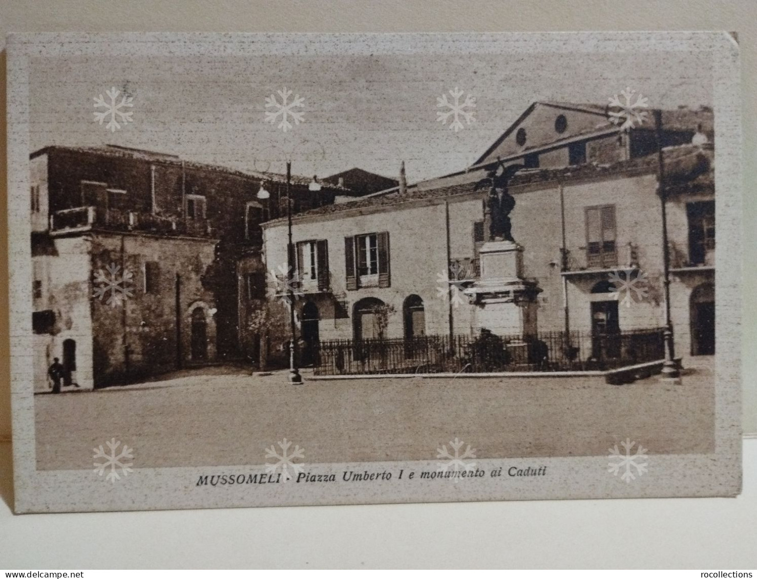 Italy Postcard Italia Caltanissetta MUSSOMELI Piazza Umberto I E Monumento Ai Caduti 1941. - Caltanissetta