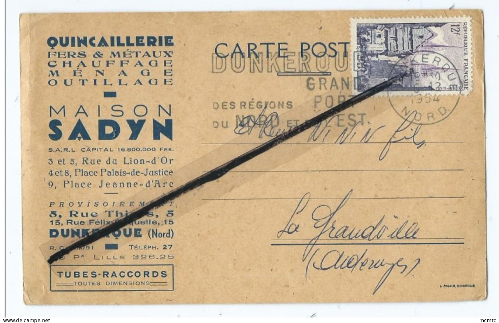 Carte Postale - Maison Sadyn - Dunkerque - Quincaillerie Fers & Métaux Chauffage Ménage Outillage - Dunkerque