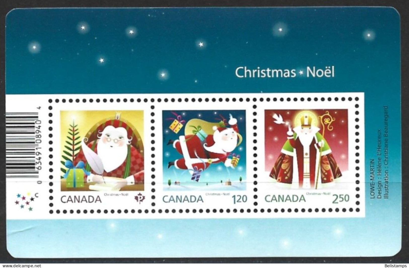 Canada 2014. Scott #2796 (MNH) Christmas  (Complete Souvenir Sheet) - Unused Stamps