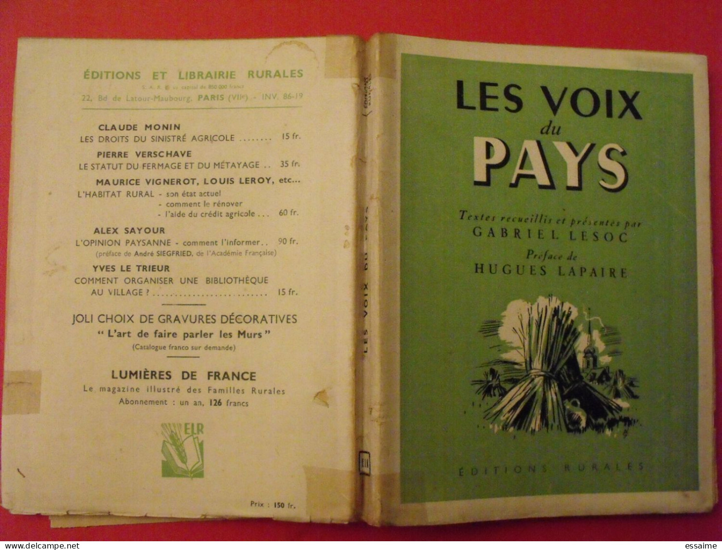 Les Voix Du Pays. Gabriel Lesoc, Hugues Lapaire. éditions Rurales 1946. - Pays De Loire