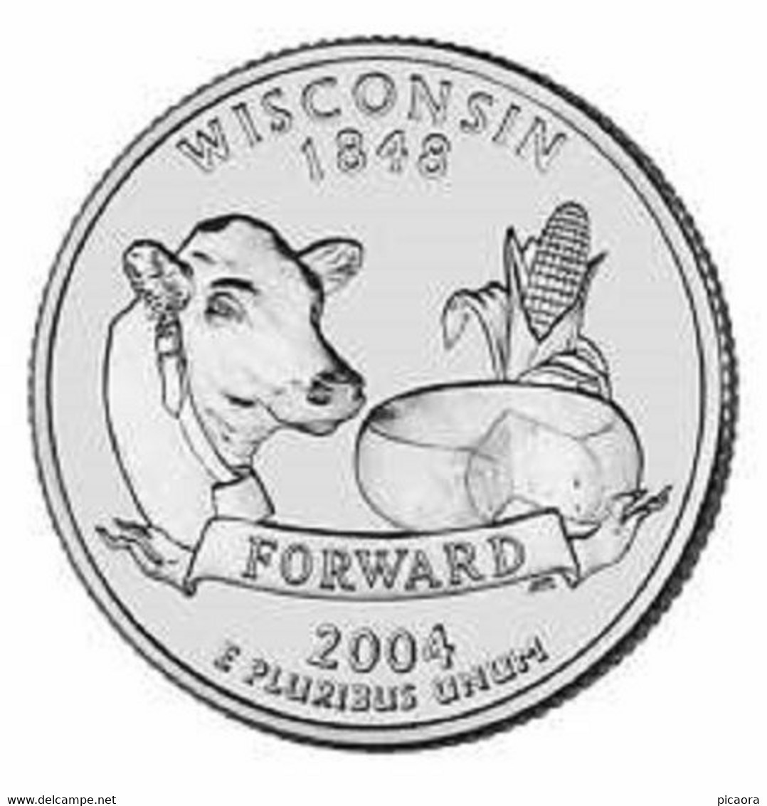 USA EEUU 25 CENTS. QUARTER DOLLAR WISCONSIN 2004 P  UNC NEW - 1999-2009: State Quarters