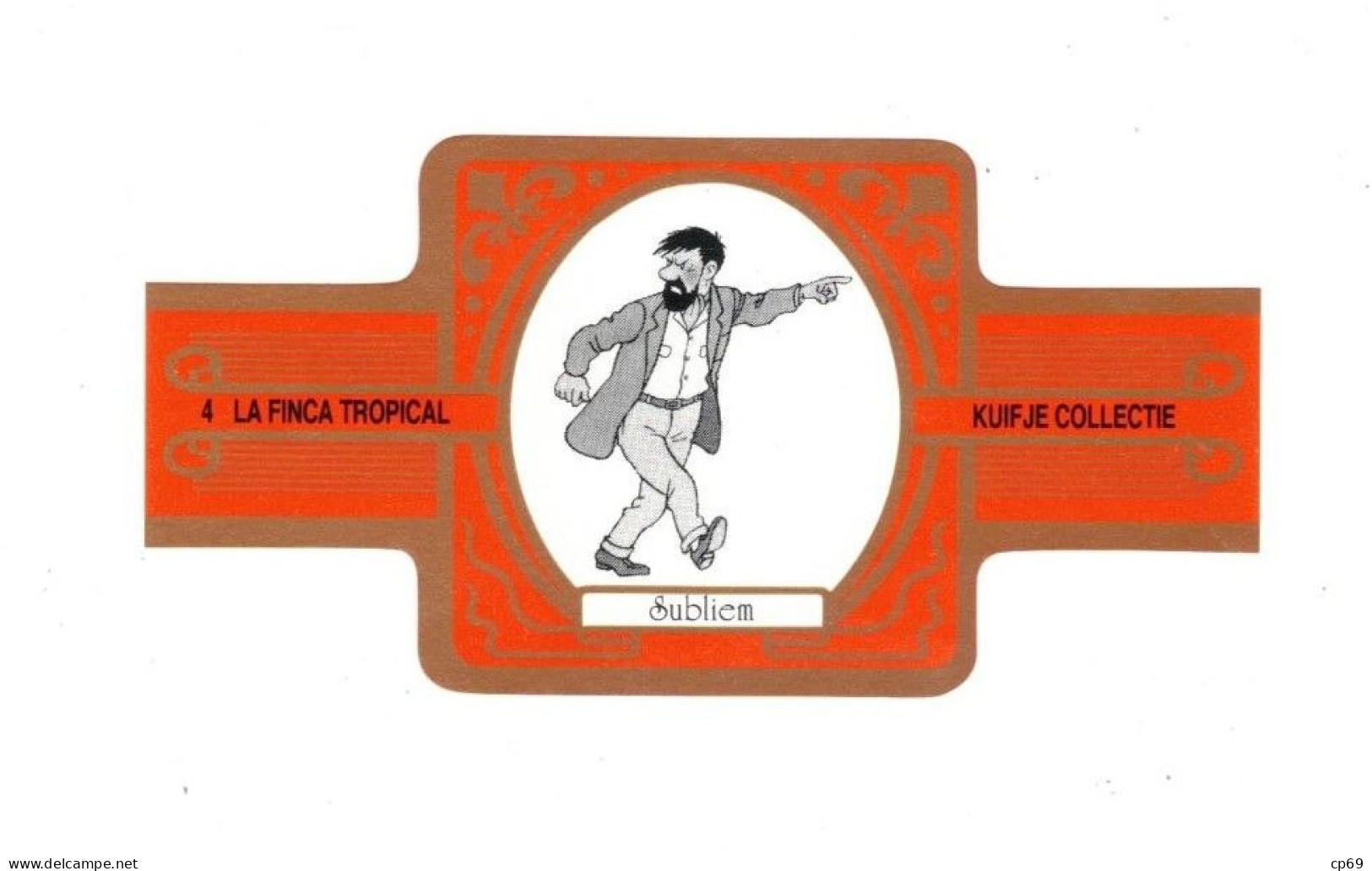 4) Bague De Cigare Série Tintin Orange Dorée La Finca Tropical Kuifje Collectie Capitaine Haddock En Superbe.Etat - Objets Publicitaires