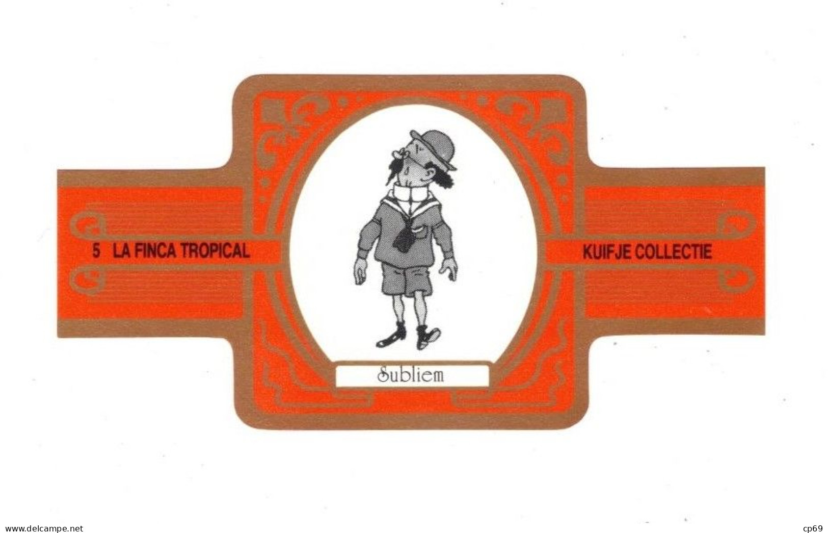 5) Bague De Cigare Série Tintin Orange Dorée La Finca Tropical Kuifje Collectie Professeur Tournesol En Superbe.Etat - Advertisement