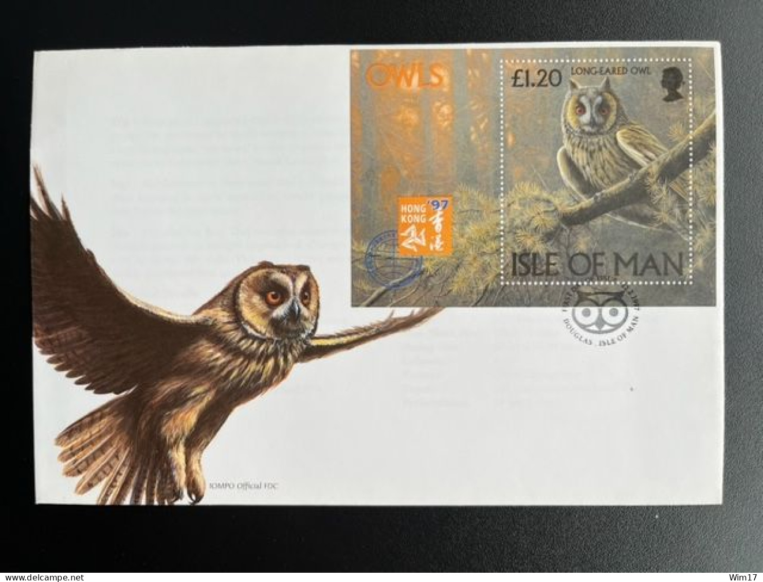 ISLE OF MAN 1997 FDC OWLS 12-02-1997 BIRDS - Man (Ile De)