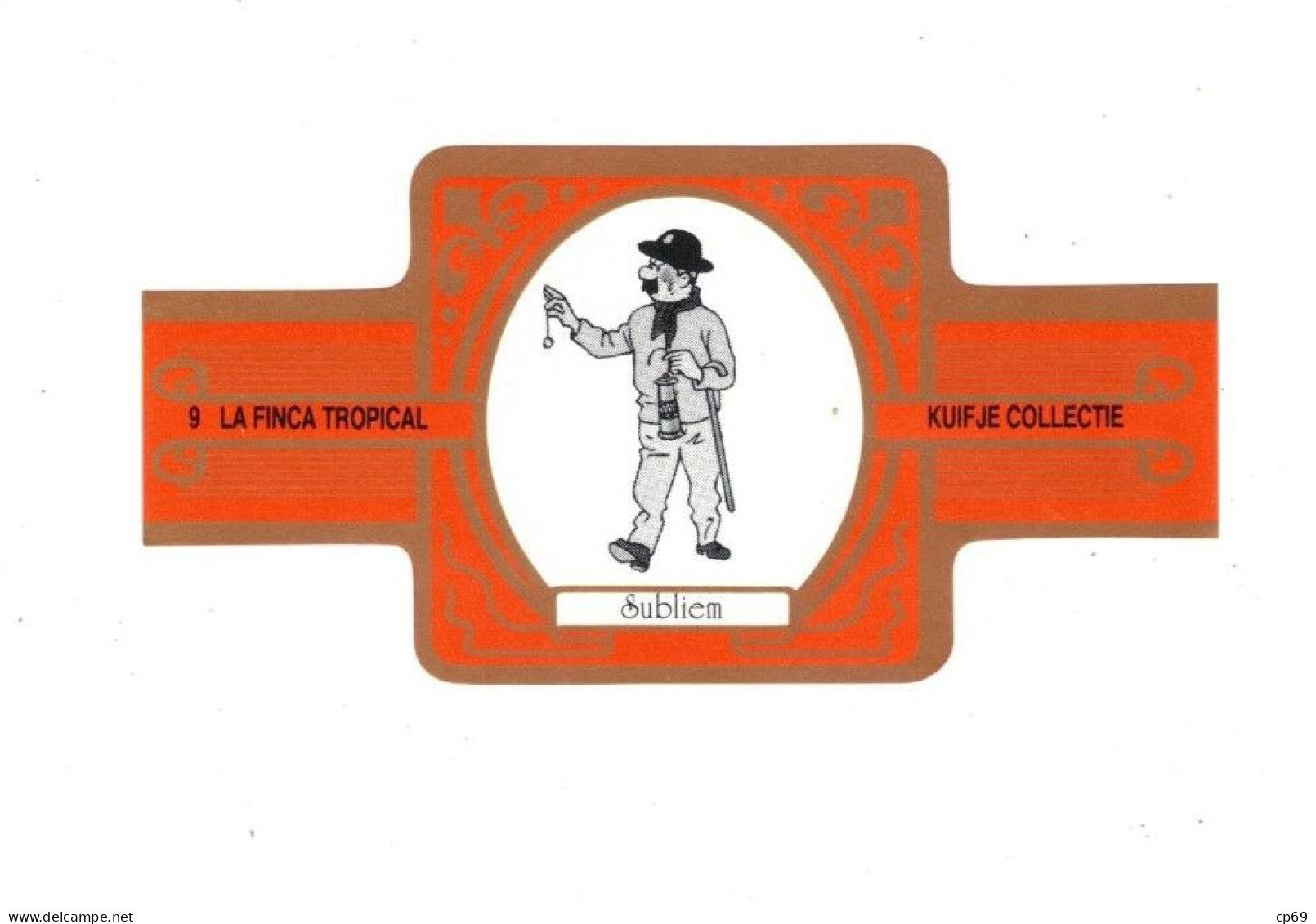 9) Bague De Cigare Série Tintin Orange Dorée La Finca Tropical Kuifje Collectie Dupond Où Dupont Détective Superbe.Etat - Objets Publicitaires