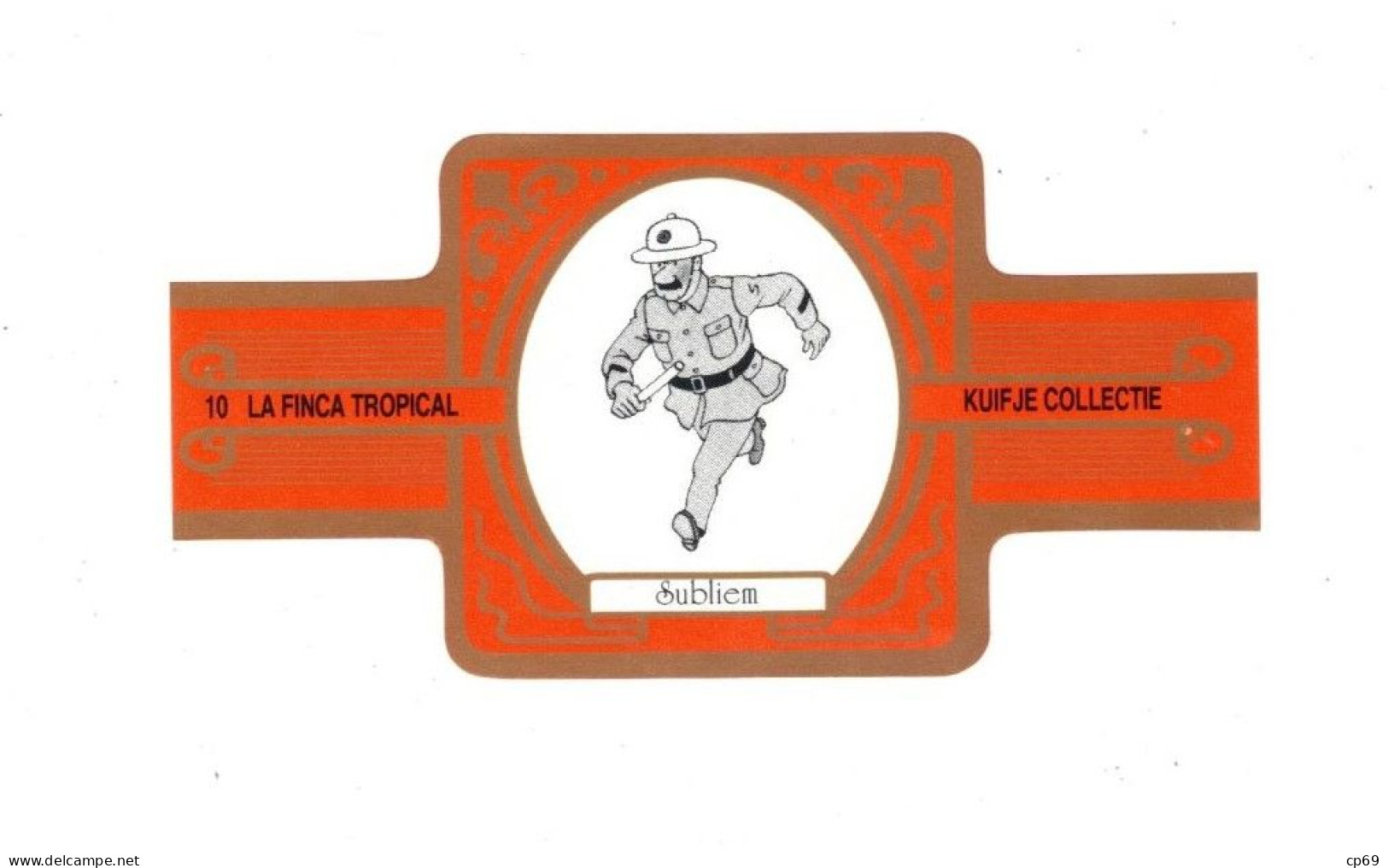 10) Bague De Cigare Série Tintin Orange Dorée La Finca Tropical Kuifje Collectie Police Judiciaire En Superbe.Etat - Objets Publicitaires