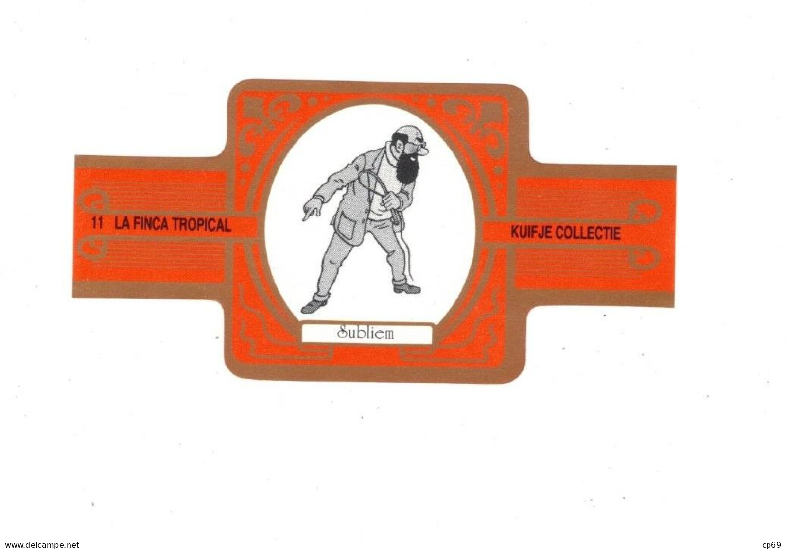 11) Bague De Cigare Série Tintin Orange Dorée La Finca Tropical Kuifje Collectie Méchant Wronzoff En Superbe.Etat - Advertisement