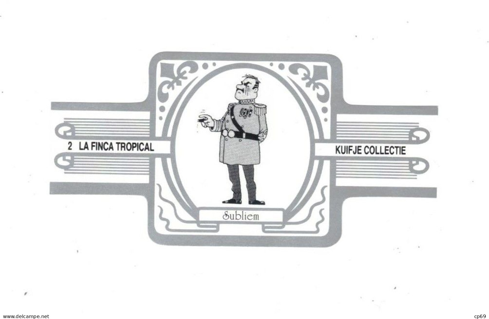 2) Bague De Cigare Série Tintin Blanche Grise La Finca Tropical Kuifje Collectie Général Alcazar En Superbe.Etat - Objets Publicitaires