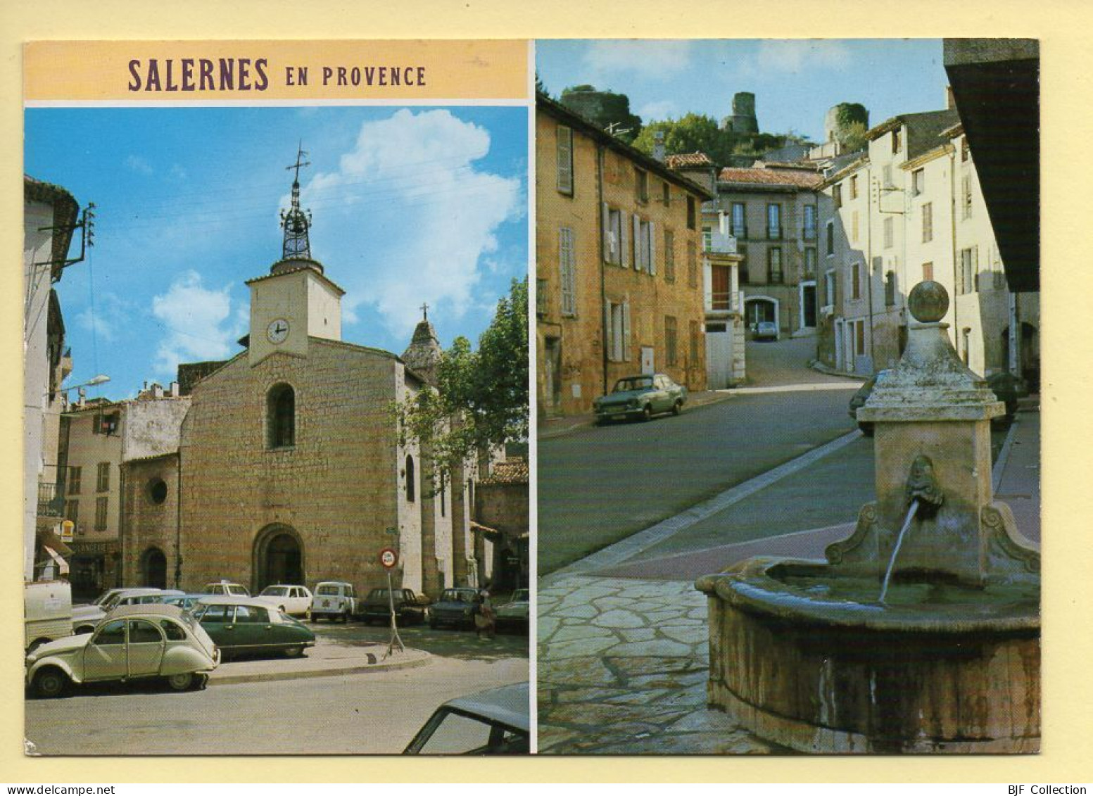 83. SALERNES EN PROVENCE – L'Eglise Et La Fontaine (voitures) (voir Scan Recto/verso) - Salernes