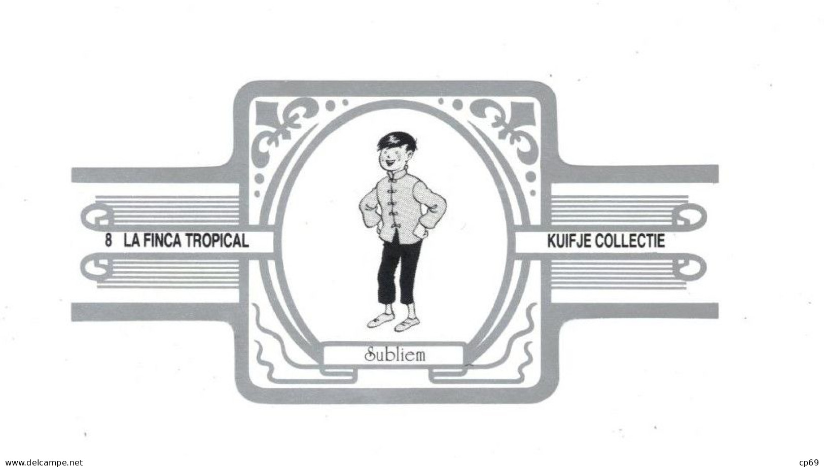 8) Bague De Cigare Série Tintin Blanche Grise La Finca Tropical Kuifje Collectie Tchang Tchong-Jen En Superbe.Etat - Objets Publicitaires