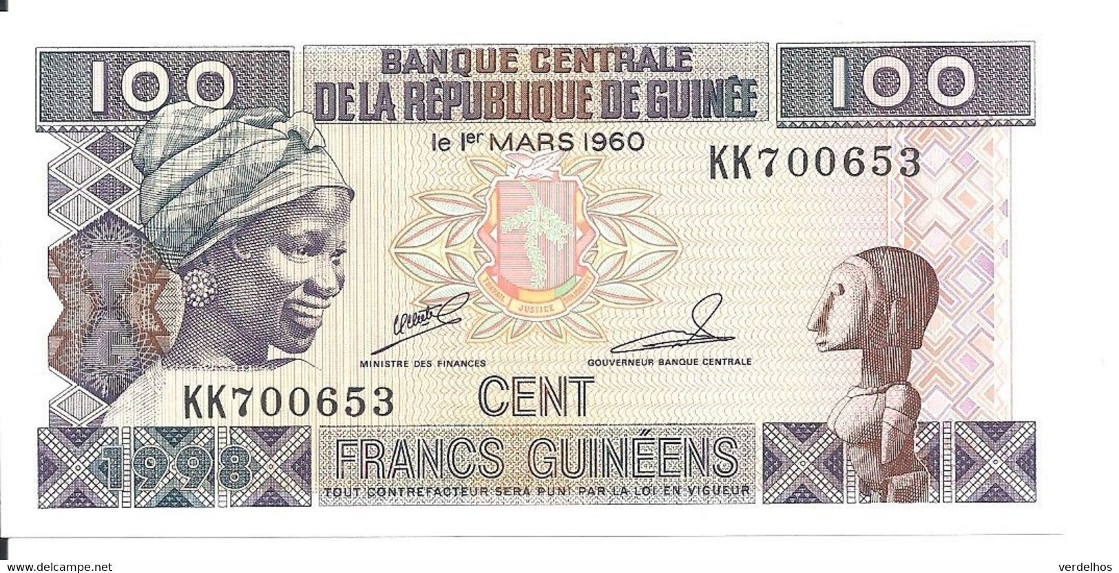 GUINEE 100 FRANCS 1998 UNC P 35 - Guinée