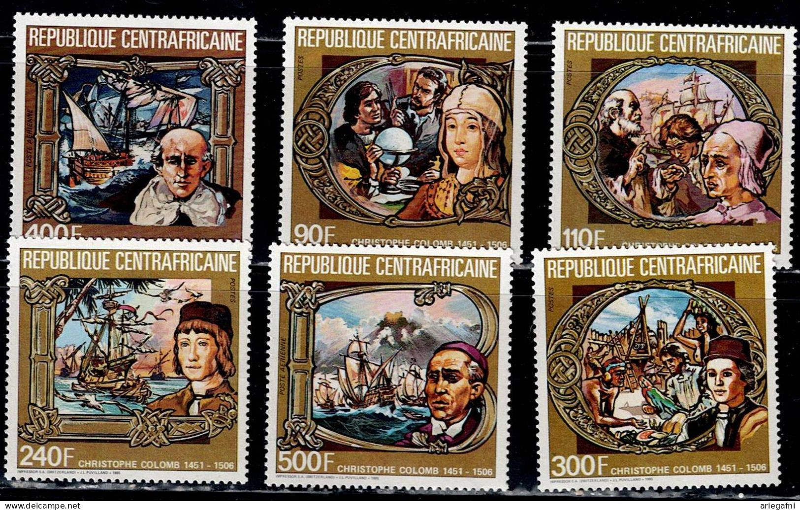 CENTRAL AFRICAN  1985 480TH DEATH ANNIVERSARY OF CHRISTOPH COLUMBUS MI No 1194-9 MNH VF!! - Christoffel Columbus