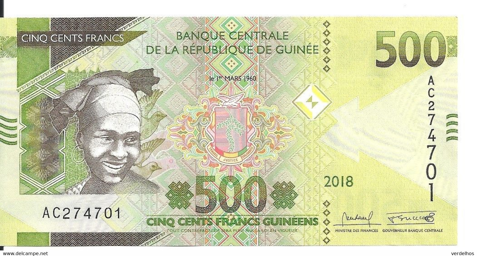 GUINEE 500 FRANCS 2019 UNC P 53 A - Guinea