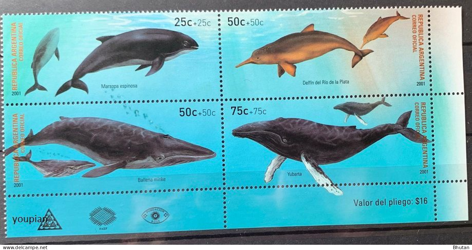 Argentina 2001, Whales, MNH S/S - Ungebraucht