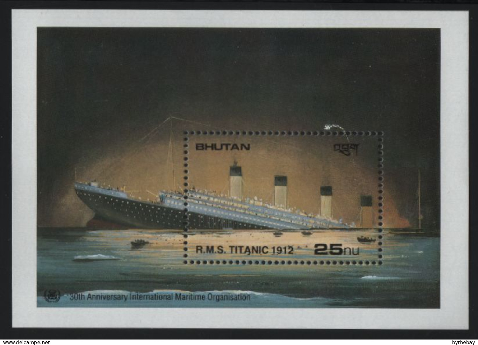 Bhutan 1989 MNH Sc 750 25nu R.M.S. Titanic Sinking Sheet - Bhoutan