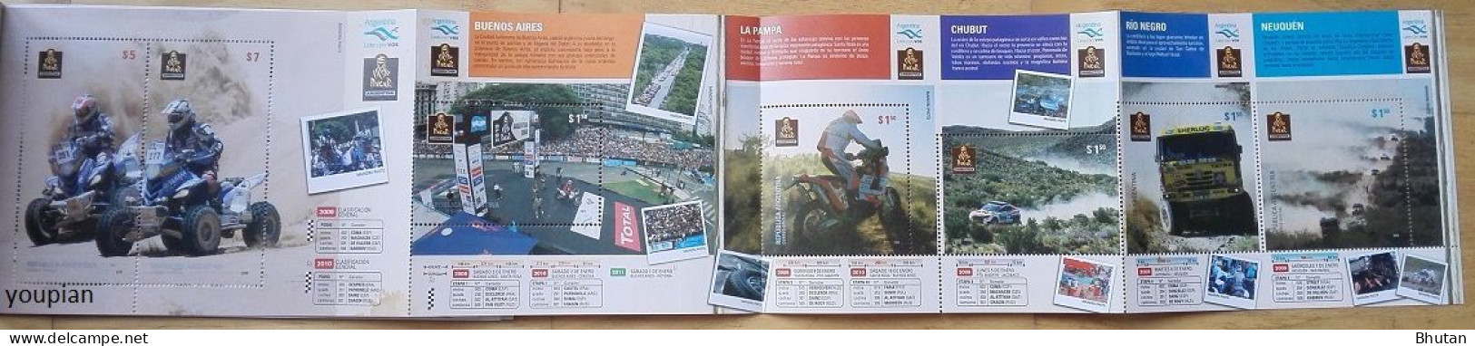 Argentina 2010, Rallye Dakar In South America, Several MNH S/S - Presentation Book - Unused Stamps