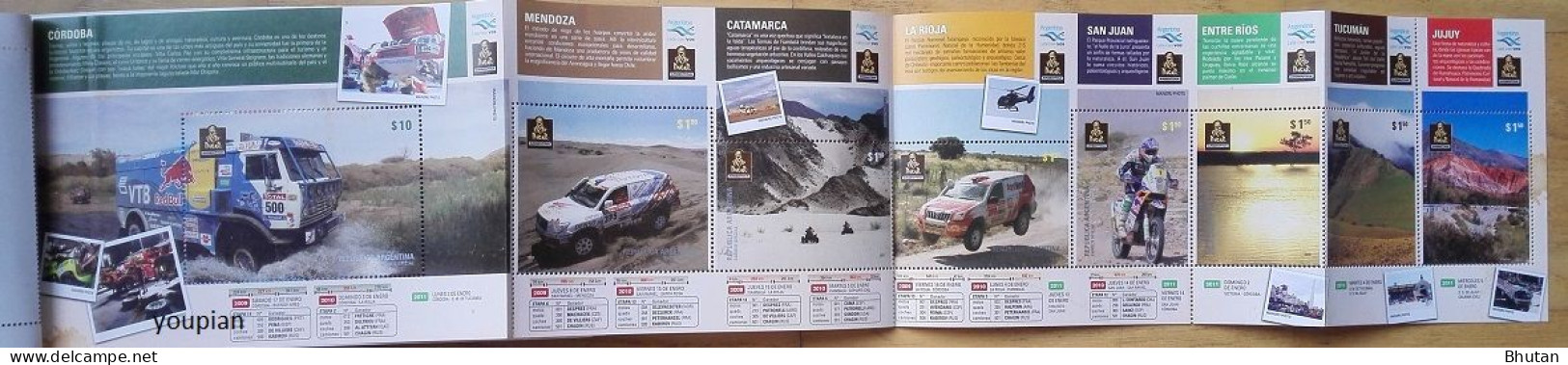 Argentina 2010, Rallye Dakar In South America, Several MNH S/S - Presentation Book - Nuevos