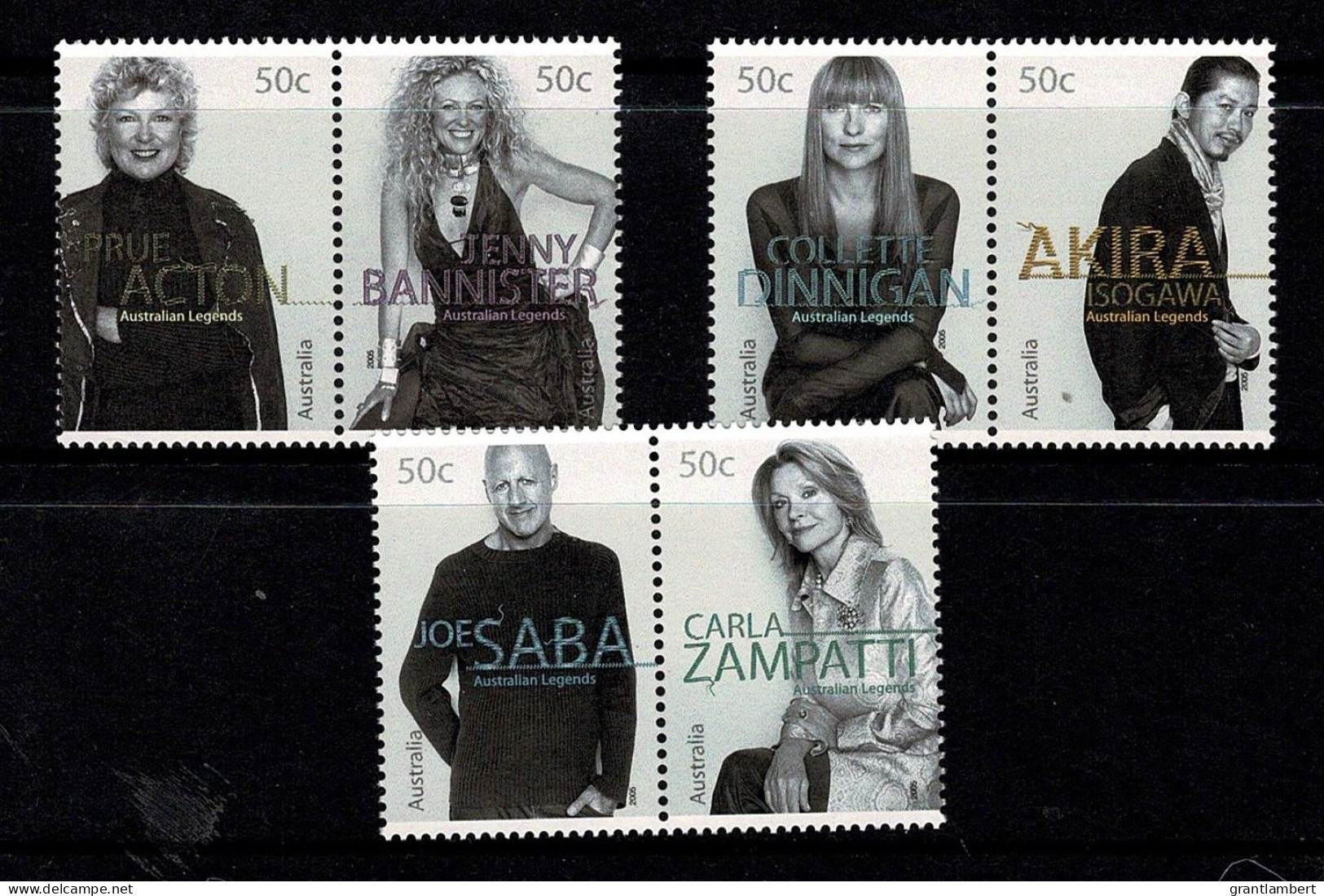 Australia 2005 Fashion Designers - Legends  Set Of 6 MNH - Mint Stamps