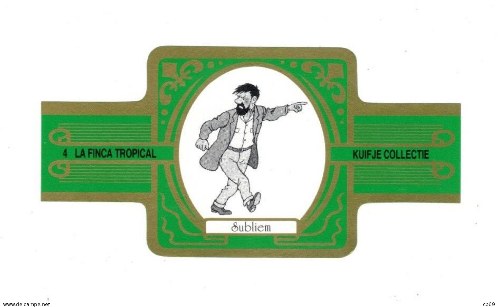 4) Bague De Cigare Série Tintin Verte Dorée La Finca Tropical Kuifje Collectie Capitaine Haddock En Superbe.Etat - Advertisement