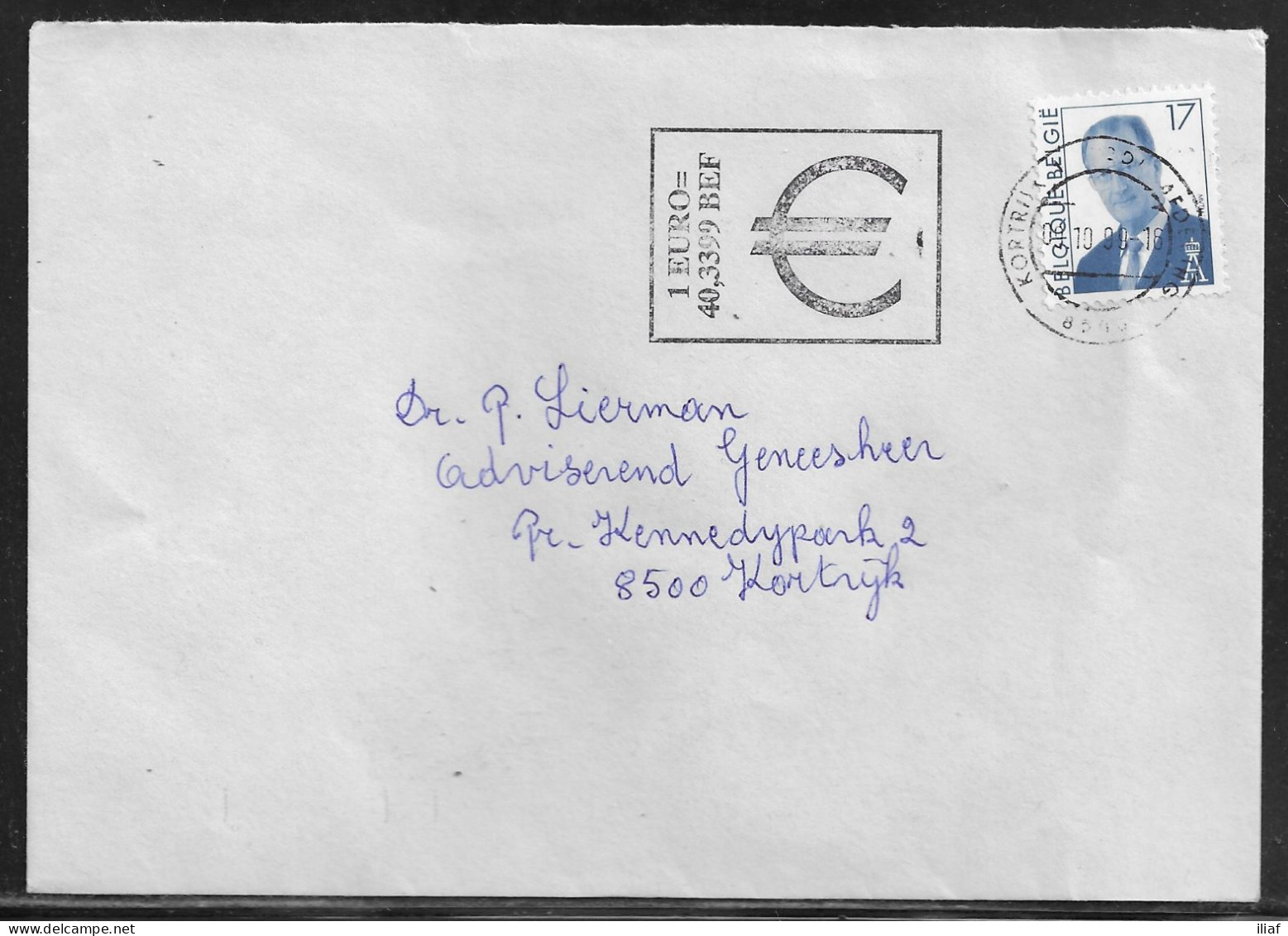 Belgium. Stamp Mi. 2732 On Letter Sent From Kortrijk On 9.10.1999 For Kortrijk - Storia Postale