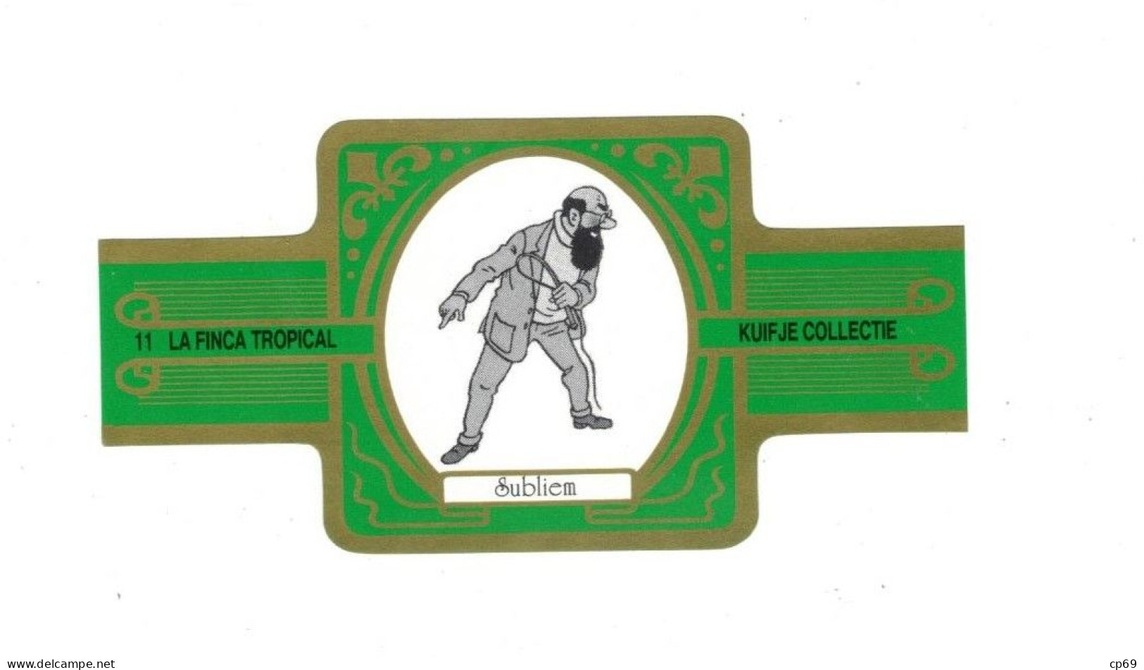 11) Bague De Cigare Série Tintin Verte Dorée La Finca Tropical Kuifje Collectie Méchant Wronzoff En Superbe.Etat - Advertisement