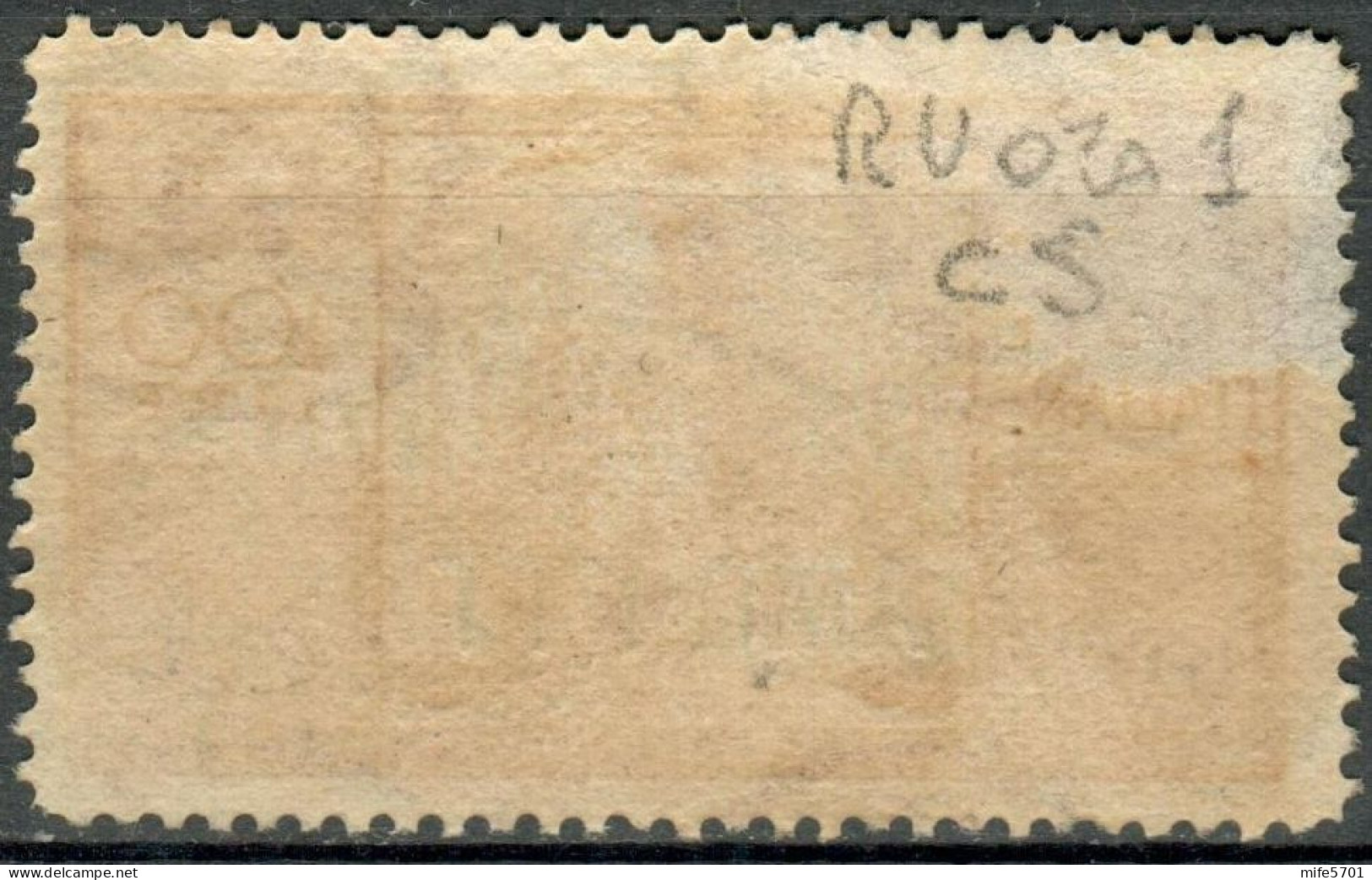 AMG-FTT 1949/1950 - FRANCOBOLLO TIPO DEMOCRATICA L. 100 SOPRASTAMPA SU UNA RIGA - USATO / USED  - SASSONE 67 - Afgestempeld