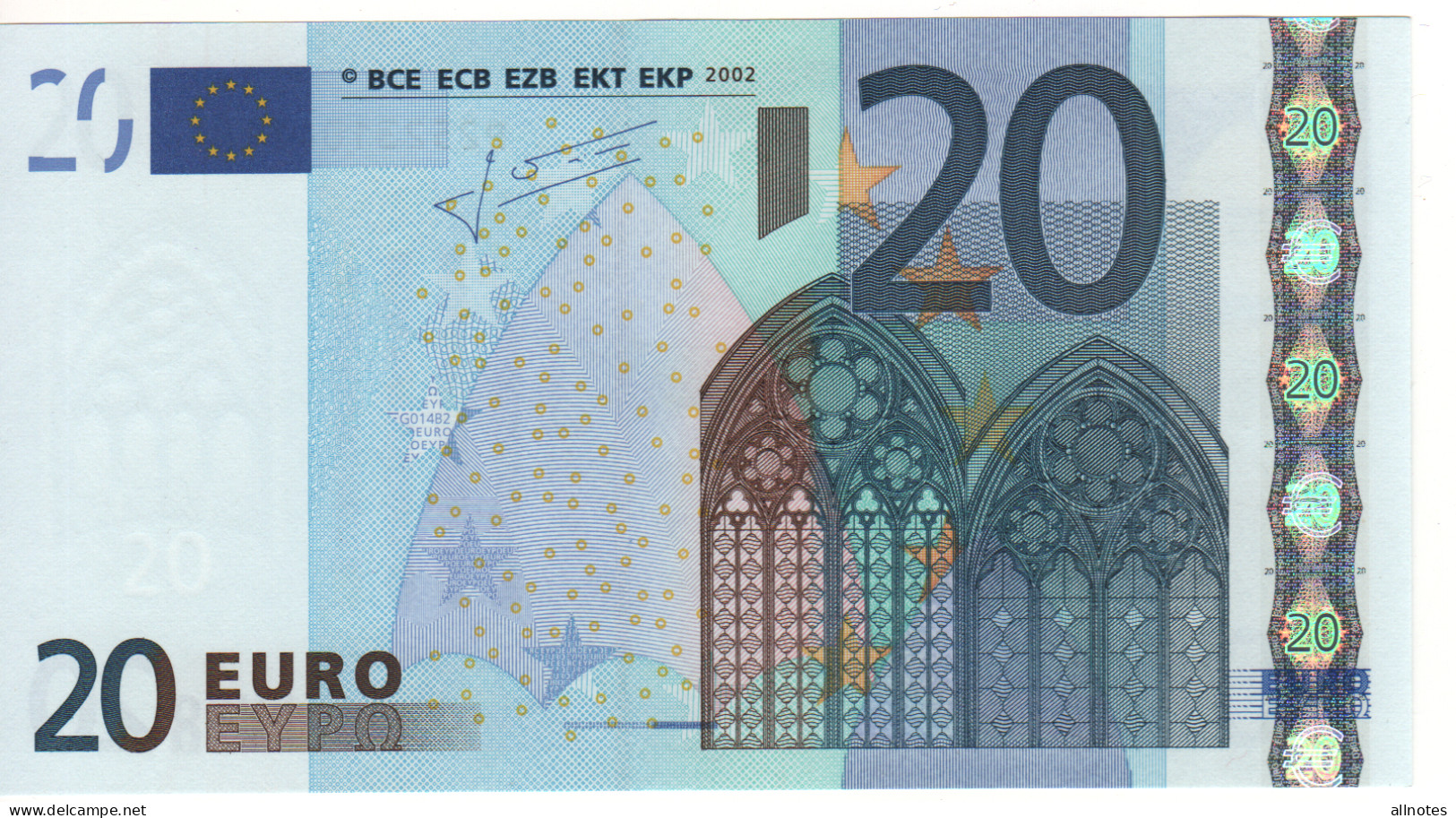 20 EURO  "P" OLANDA  Firma Trichet   G 014 B2   /  FDS - UNC - 20 Euro